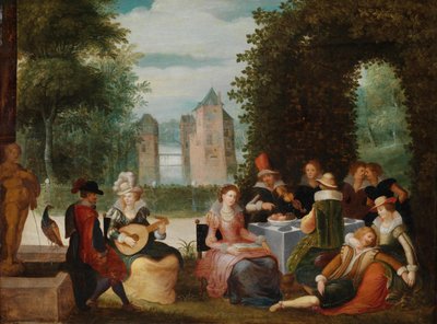 Elegante musizierende Gesellschaft in einem Park von Louis de Caullery